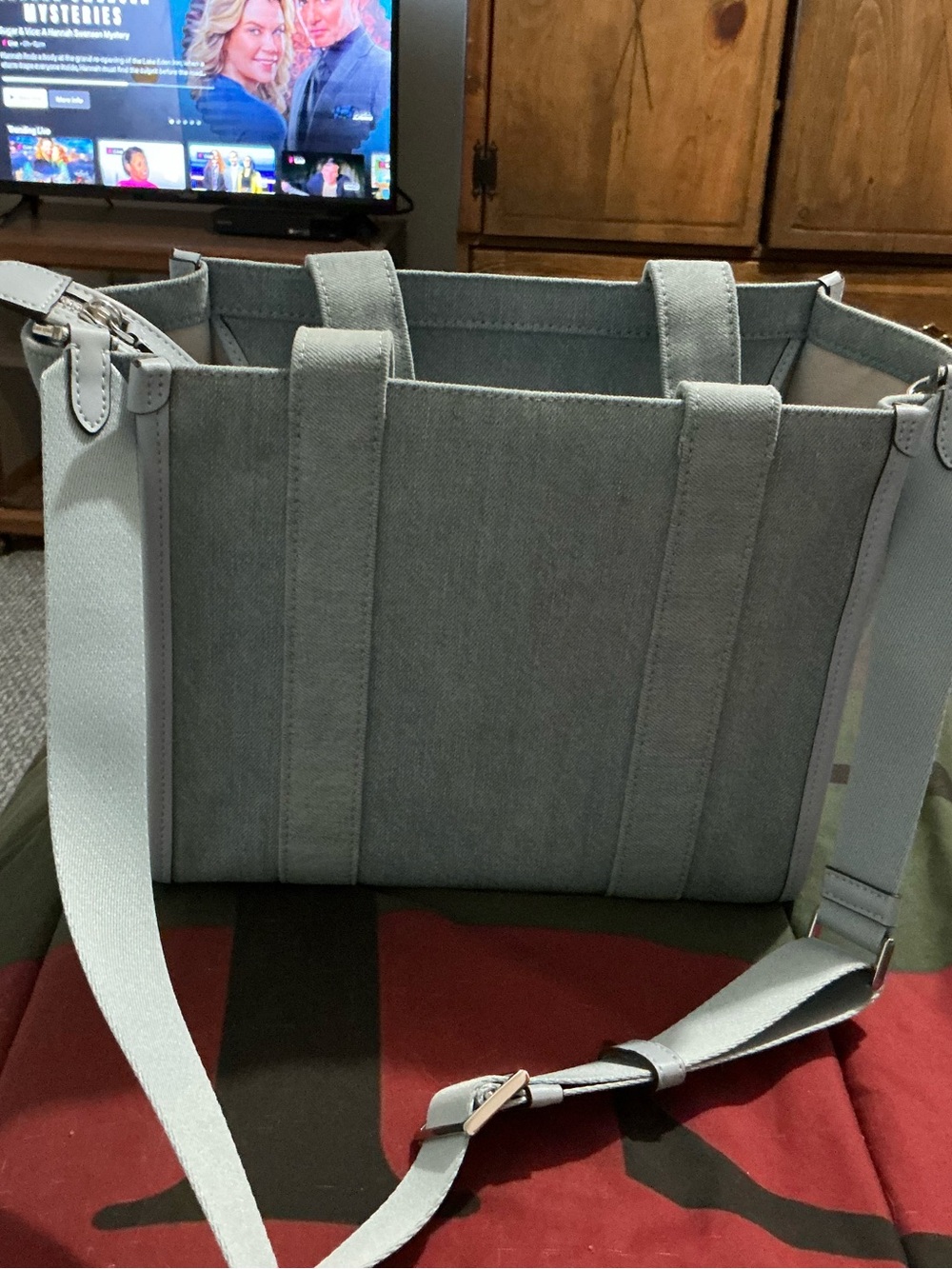 kate spade Light Blue Denim Tote with Logo Straps - Picture 2 of 4